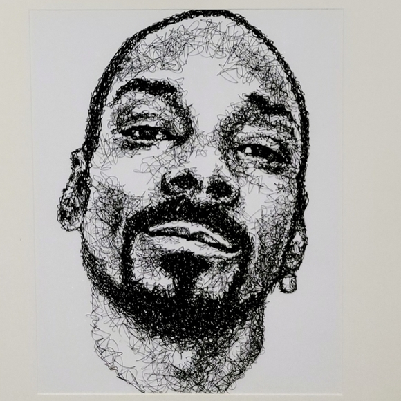 SNOOP DOGG Art Print ELECTRIC BLUE FRAME by ScribbleZone Germany 18x22 Print - Picture 2 of 2